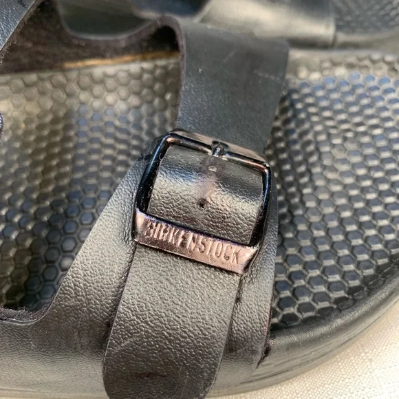 Birkenstock Sandals Black Women’s or Men ‘s Open toe 2 straps Made in Germany 8L - Picture 3 of 6